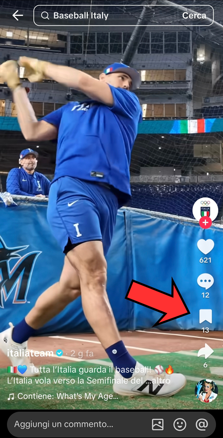 Salvare un video per ritrovarlo su TikTok